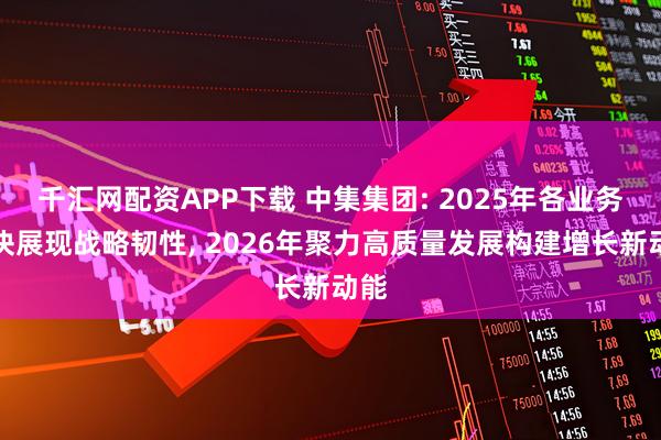千汇网配资APP下载 中集集团: 2025年各业务板块展现战略韧性, 2026年聚力高质量发展构建增长新动能